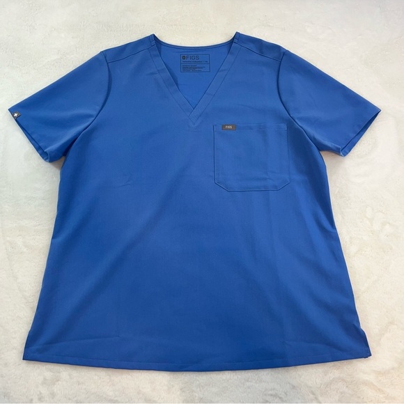 FIGS Tech Catarina One-Pocket Scrub Top Ceil Blue FW1000 Women's Size XL - Picture 1 of 11